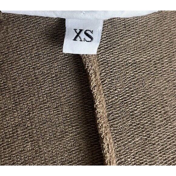 Bryn Walker Brown Long Duster Cardigan Open Front Sweater Short Sleeve Size XS - Picture 6 of 7